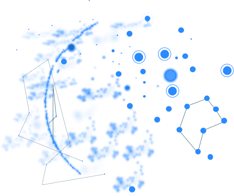 Abstract blue network connections with nodes and lines